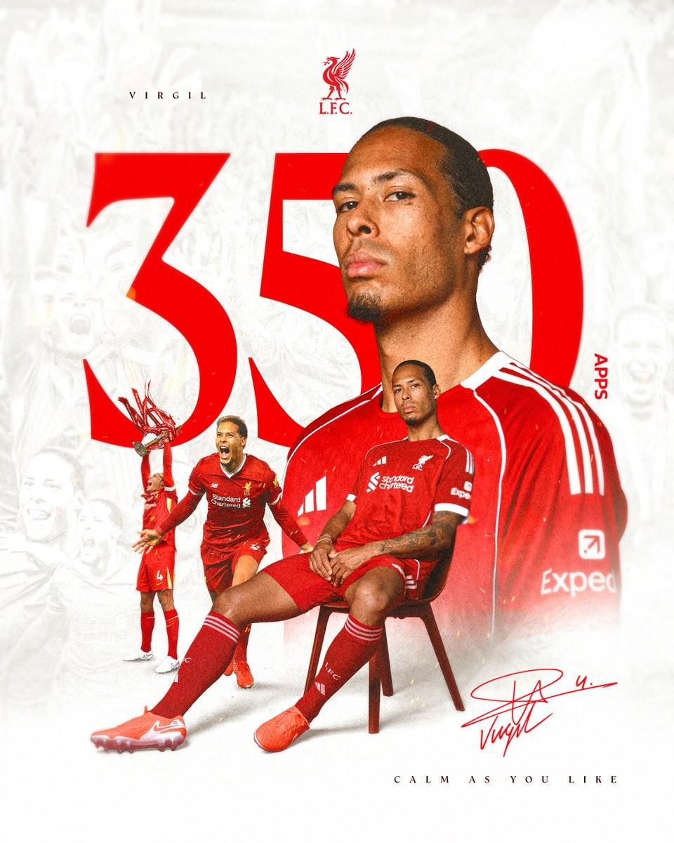 开云体育-里程碑之战,范戴克迎来利物浦生涯第350次出场